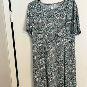 Dress - TShirt dress with green and black print